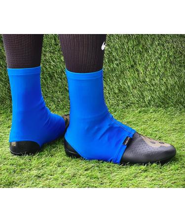 Football Spats/Cleat Covers  Elastic Spats for Football, Soccer, Baseball, Softball, Rugby & Turf Hockey Large Royal (Blue)