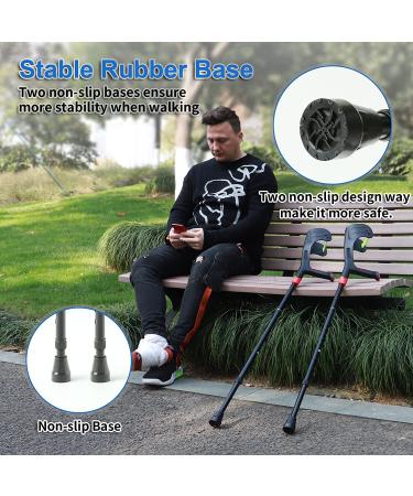 BigAlex Forearm Crutches for Adults - Lightweight Adjustable Arm Crutch with Soft Handle and Non-Slip Base - Blue (1 Pair) - Buy Online on GoSupps.com