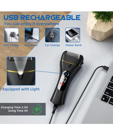 Buy Electric Foot Callus Remover - 16 in 1 Rechargeable Pedicure Kit Waterproof Scrubber & Dead Skin Removal Tool with 3 Rollers & 2 Speeds - Black - Buy Online on GoSupps.com