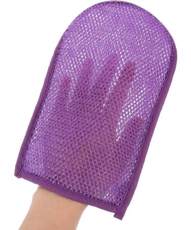 Beaupretty 2pcs Exfoliating Mitts - Shower Gloves for Dead Skin Removal | Purple Bathing Scrubbers - International Shipping Available - Buy Online on GoSupps.com