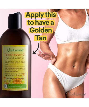 Sun-Kissed Glow with Just Nutritive 8 Oz Tanning Indoor Oil - Natural Body Serum for Moisturized Skin - Buy Online on GoSupps.com