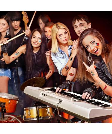 Rock Star Party Decorations - Born to Rock and Roll Fake Temporary Tattoos (18 Sheets) - Buy Online on GoSupps.com