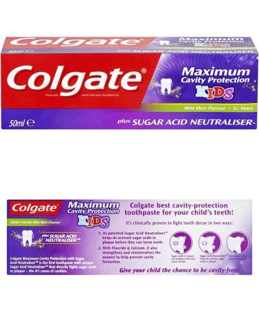 Colgate Maximum Cavity Protection + Sugar Acid Neutraliser Mild Mint Junior 6+ Toothpaste 2 x 50ml - Buy Online on GoSupps.com