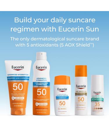 Eucerin Sun Tinted Age Defense Face Sunscreen Lotion SPF 50 with Hyaluronic Acid Tinted Sunscreen for Face Blendable Tint for All Skin Tones Non Comedogenic and Hypoallergenic 2.5 Fl Oz Bottle - Buy Online on GoSupps.com