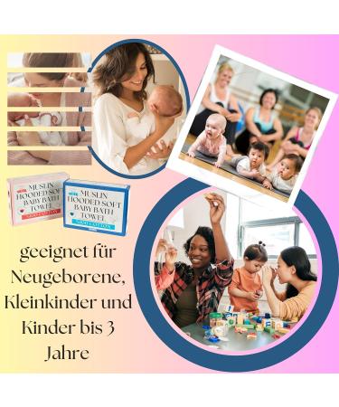 Tagopia 100% Cotton Baby Hooded Towel for Girls - Soft Muslin 75x80cm Perfect Newborn Bath Essentials - Buy Online on GoSupps.com