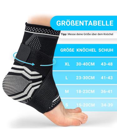 Adjustable Unisex Ankle Bandage | Professional Flexible Support for Sports & Achilles Tendon Pain Relief | S Black - Buy Online on GoSupps.com