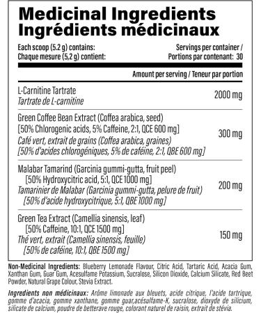 Carnibolic Blueberry Lemonade 30 serv - low stim fat burner - appetite suppressant Blueberry Lemonade 5.5 Ounce (Pack of 1) - Buy Online on GoSupps.com