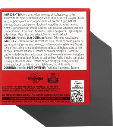 Mid-Day Squares Almond Crunch Bars 33g each 2 Packs (24 Squares) | Made with Real Chocolate 6g Plant Protein 4g Fiber Gluten Free Certified Vegan Almond CRUNCH 12 Count (Pack of 2) - Buy Online on GoSupps.com