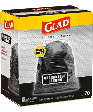 Glad Strong Large Drawstring Trash Bags, 30 Gallon, 70 Count - Guaranteed Quality - Buy Online on GoSupps.com