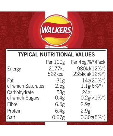 Walkers Less Salt Lightly Salted 45g - Reduced Sodium Chips | 1 Pack - Buy Online on GoSupps.com