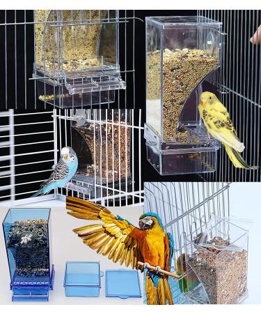 Kenond Automatic Bird Feeder - No-Mess Finch Foraging Feeders - Acrylic Parrot Integrated Seed Feeder - Small Birds Cage Accessories (2 Pack) - Buy Online on GoSupps.com