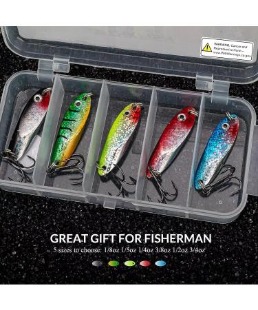 THKFISH Fishing Spoons Set - Saltwater Trout Lures for Bass, Pike, Walleye - 5pcs 1# Color 1/4oz to 3/4oz Casting Spoons - Buy Online on GoSupps.com