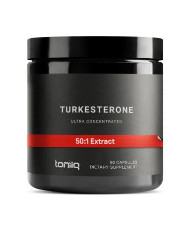 Turkesterone Supplement for Men - Ultra High Potency 50:1 Extract with 20% Turkesterone - Highly Concentrated - Third-Party Lab Tested - 60 Capsules 60 Count (Pack of 1)