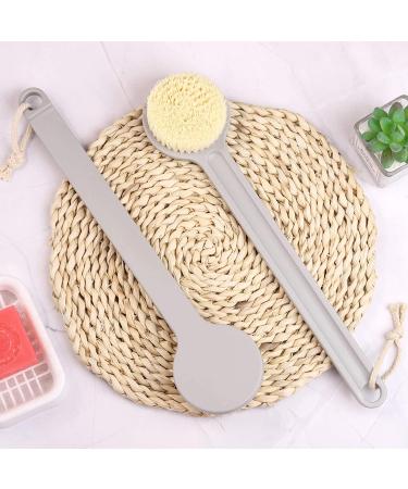 2-Pack Gray Long Handle Back Scrubber for Shower - Bath Brush for Massage and Improved Blood Circulation - Buy Online on GoSupps.com