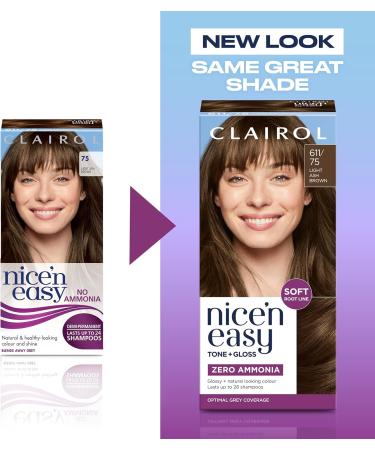 Clairol Nice'n Easy No Ammonia Hair Dye 75 Light Ash Brown 1 Count (Pack of 1) - Buy Online on GoSupps.com