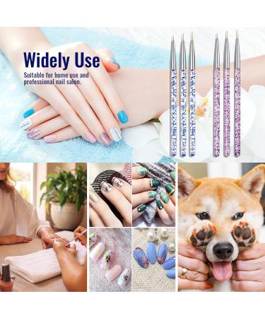 Hanyousheng 6-Piece Nail Design Brush Set | Professional Acrylic Nail Art & Liner Brushes for DIY Nail Salon Design - Buy Online on GoSupps.com