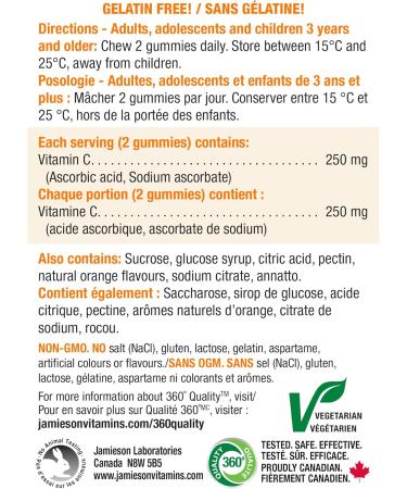 Jamieson C Gummies 250mg orange 60 Gummies - Buy Online on GoSupps.com