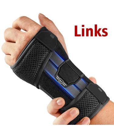 Freeetoo Wrist Support for Carpal Tunnel Syndrome - Comfort Wrist Bandage with 3 Metal Rails for Tendinitis & Arthritis (L/XL Left-Black) - Buy Online on GoSupps.com