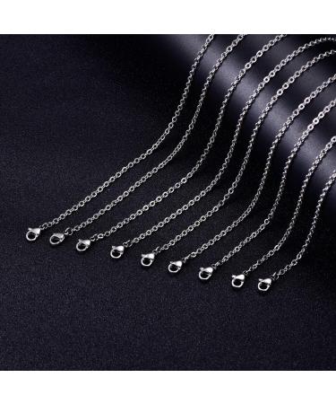 30 Pack 18 Inch Stainless Steel Link Cable Chain Necklace w/ Lobster Clasps for DIY Jewelry Making - Buy Online on GoSupps.com