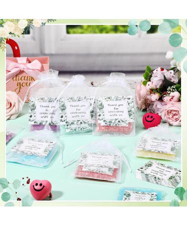 24 Set Bath Salts Bulk Eucalyptus Bubble Bath Spa Gift for Women | Relaxing Mineral Soak for Weddings Bridal Showers & Favors | Includes Thank You Cards & Organza Bags - Buy Online on GoSupps.com