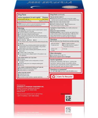 Tylenol PM Extra Strength Caplets - 500mg Acetaminophen & 25mg Diphenhydramine for Nighttime Pain Relief - Non-Habit Forming - 50 ct - Buy Online on GoSupps.com