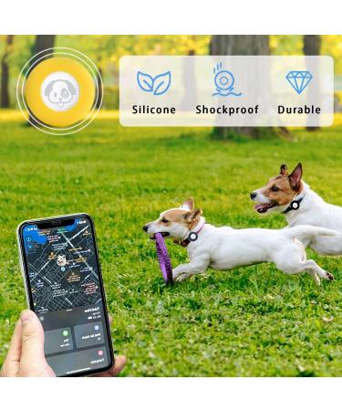 PAKESI Airtag Dog Collar Holder Tracking Dog Cat Pet Loop 3 Pack Silicone Pet Collar Anti-Lost Air Tag Holder for Apple Airtags Anti-Lost Air Tag Holder-M size Dark Blue + Black + Yellow M - Buy Online on GoSupps.com