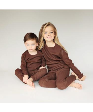 DreamBuy Unisex Ribbed Pyjama 6-12 Months in Chocolate | 20 Colors Tracksuit/Loungewear for Boys, Girls, Women & Men - Buy Online on GoSupps.com