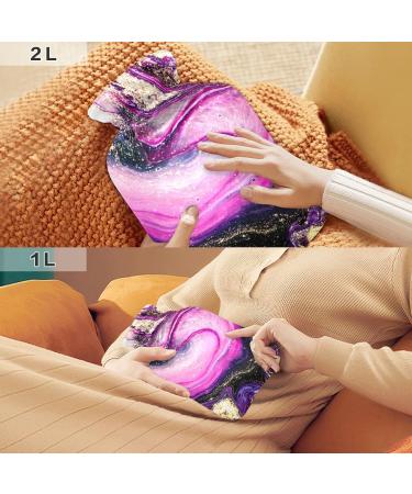 Marble Hot Water Bottle with Cover - 1L Pain Relief & Warmth for Pregnant Women | International Shipping Available - Buy Online on GoSupps.com