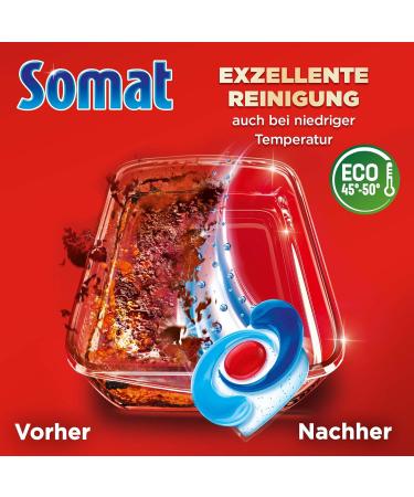 Somat Excellence 4-in-1 Caps (2 x 44 Caps) Quick-Dissolving Dishwasher Tablets Somat Caps for Excellent Cleaning and Shine even in the Eco Program and at Low Temperatures 44 Count (Pack of 2) - Buy Online on GoSupps.com