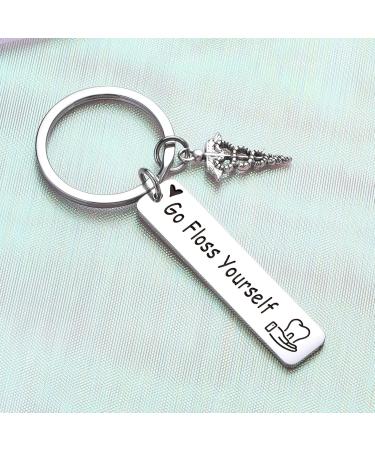 ZQEOU Dental Floss Keychain - Portable Dental Care Keychain for On-the-Go Oral Hygiene - Buy Online on GoSupps.com
