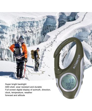 Fockety Multifunctional Digital Altimeter - Portable Hook Design Barometer Weather Forecast Clock Temperature & Height Display for Hiking - Buy Online on GoSupps.com