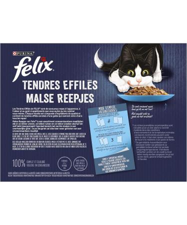 FELIX Soft Shredded in Jelly | Adult Cat | Selection of Fish | Pack of 6-12 x 85 g | Freshness sachet - Buy Online on GoSupps.com