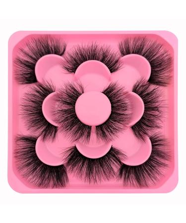 Fluffy Faux Mink Wispy False Eyelashes - 20MM Long, Thick Volume, Lightweight - 5 Pairs (5-07) - Buy Online on GoSupps.com
