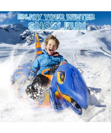 Aoskie Dinosaur Snow Tube - Heavy Duty Inflatable Sled for Outdoor Sledding | Double-Layered Bottom | Winter Fun for Kids and Adults - Buy Online on GoSupps.com