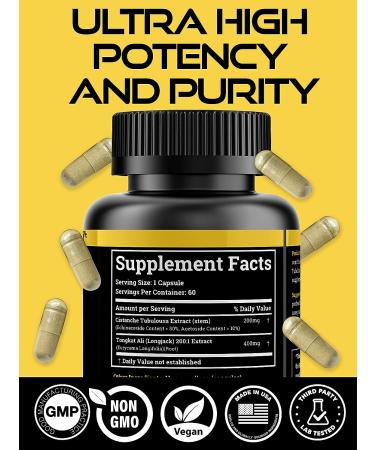 Cistanche Tubulosa 200mg & Tongkat Ali 400mg - Max Purity, 2 Month Supply | Echinacoside & Acetoside with Tongkat Ali for Men 200:1 (Longjack) - Like Fadogia Agrestis - Buy Online on GoSupps.com