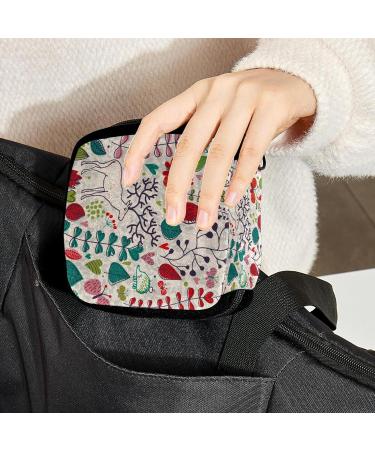 GIAPB Period Bag Sanitary Napkin Holder & Makeup Pouch - Vintage Flowers Deer Color - Buy Online on GoSupps.com