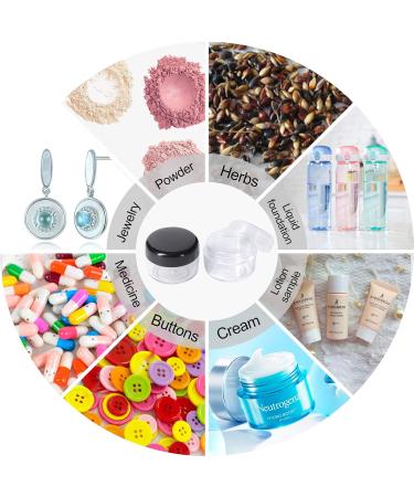 100 Pcs Mini Clear Cream Glass Cosmetic Bottles 5ml Empty Containers for Lip Balm Lotion | Transparent & Black Screw Cap | Ideal for Travel & Samples - Buy Online on GoSupps.com