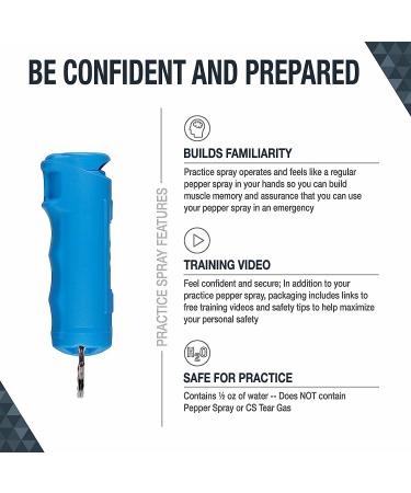 SABRE Practice Spray: Inert Water-Based Formula | 10ft Range | Build Confidence & Muscle Memory | Ergonomic Finger Grip | Key Ring (Blue) - Buy Online on GoSupps.com