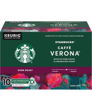 Starbucks Verona Dark Roast Coffee Single Serve Keurig K-cup Pods 6 Boxes 60 Capsules Dark Roast 1 count (Pack of 60) - Buy Online on GoSupps.com
