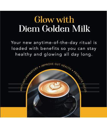 Diem Glow Organic Golden Milk Powder with Turmeric, Ginger, and Black Pepper - Joint Relief & Digestion Support - 90 Servings - Buy Online on GoSupps.com