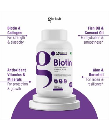 GLIMLACH Biotin 10000mcg Hair Growth Supplement for Men & Women 250 Veggie Tablets (Pack of 5 50 Tablets Each Jar) - Buy Online on GoSupps.com