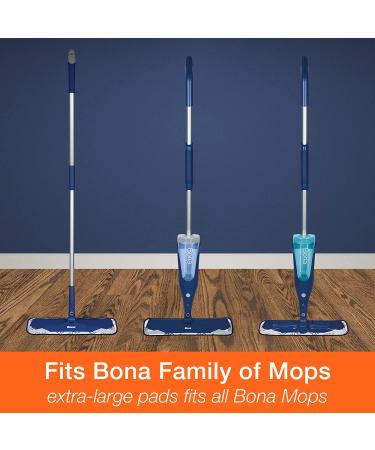 Bona Microfiber Pad 3-Pack for Hardwood Floors - Dusting, Cleaning, and Deep Cleaning Pads - Fits Bona Family of Mops - 3 Count, 18.31 x 5.12 - Buy Online on GoSupps.com