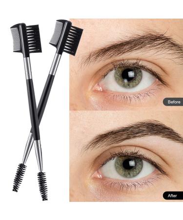 3 Pcs Dual Head Eyelash Comb & Eyebrow Brush Set for Women - Classic Style - Buy Online on GoSupps.com