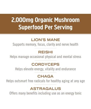 Om Mushrooms Coffee Latte Blend - 10 Packets (0.28 oz Each) | Mushroom Powered Energy Boost - Buy Online on GoSupps.com