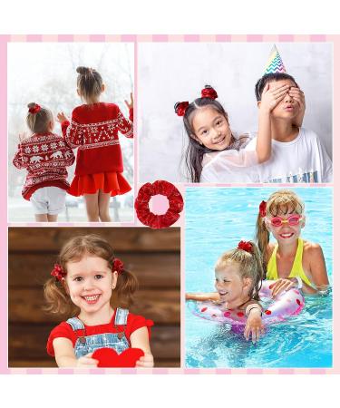 XunYee 50 Pcs Red Shiny Metallic Hair Scrunchies - Accessories for Girls & Women - Buy Online on GoSupps.com