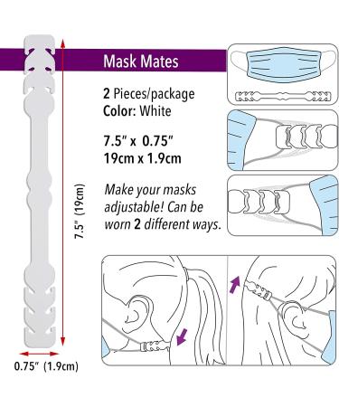 Beadsmith Fablastic Mask Mate Adjustable Extender - 2 Pieces 19.1 cm White - Convenient Mask Extension Hooks & Strap - Buy Online on GoSupps.com