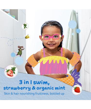 Childs Farm Kids 3 in 1 Swim Body Wash Shampoo & Conditioner - Strawberry & Organic Mint 8.4 fl oz - Ideal for Dry Sensitive & Eczema-Prone Skin - Buy Online on GoSupps.com