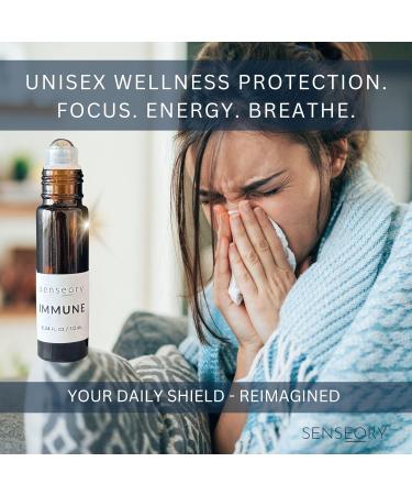 SENSEORY Immune Essential Oil Roll-On Peppermint Clove Vetiver Rosemary & Lemon Blend Natural Aromatherapy for Clarity Freshness & Daily Wellness Support 10ml Roll-On - Buy Online on GoSupps.com
