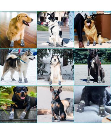 Sezlinver Dog Shoes - Non-Slip Sole Adjustable 4-Pack with Reflective Straps - Washable & Breathable for Small Medium Large Dogs - Gray - Buy Online on GoSupps.com