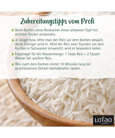 Lotao Bio-Jasmin Reis 4x500g | Premium White Jasmine Rice - Aromatic Vegan & Sustainable | Perfect for Versatile Cuisine - Buy Online on GoSupps.com